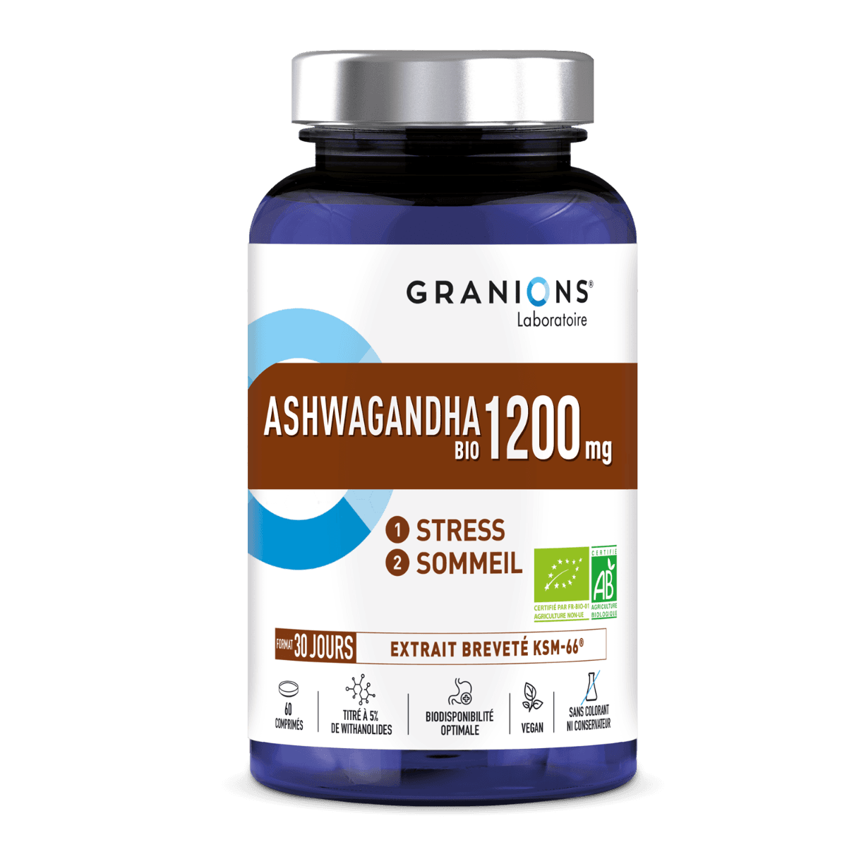 Ashwagandha Bio 1200 mg - 60 comprimés