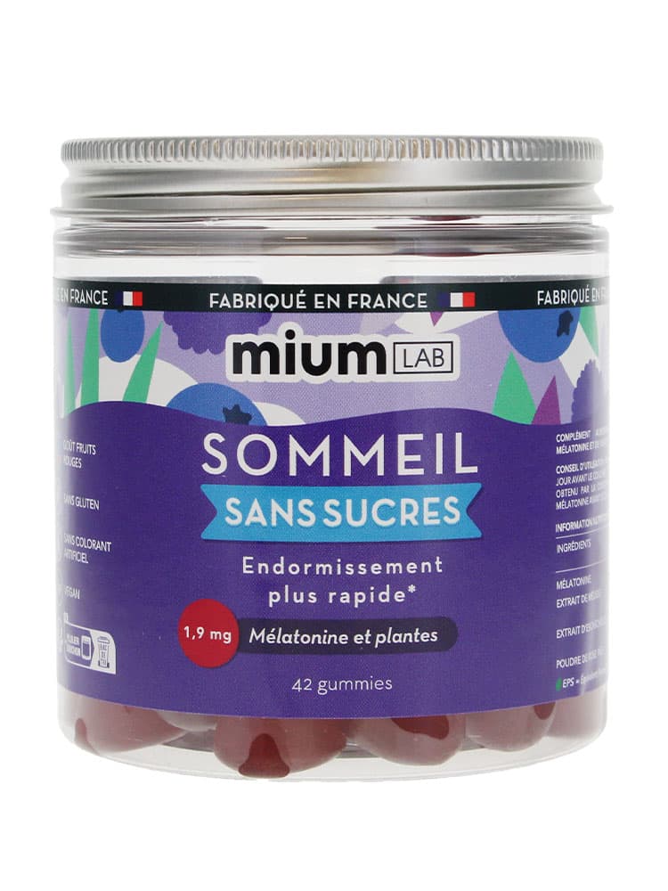 Mium Lab Sommeil Sans Sucres Mélatonine et Plantes 42 Gummies