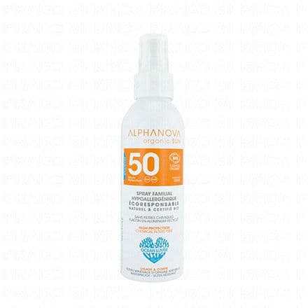 ALPHANOVA Organic Sun - Spray solaire familial haute protection SPF50